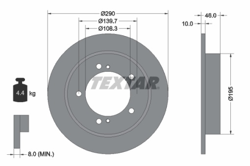 Disc frana Fata Dreapta/Stanga (fara pivot de fixare a rotii) potrivit PORSCHE MACAN; SUZUKI JIMNY 1.3/1.5/2.9 09.98-
