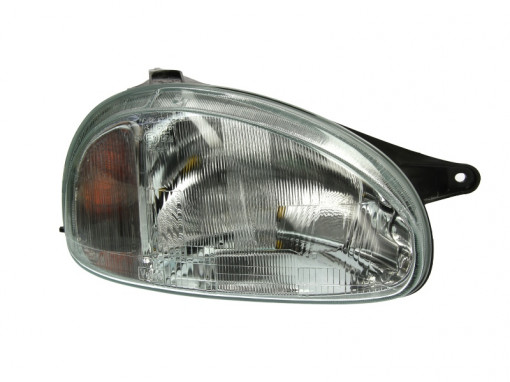 Far Dreapta (halogen, H4, fara motoras, culoare insertie: cromat, culoare semnalizator: transparent) potrivit OPEL COMBO TOUR, COMBO/MINIVAN, CORSA A TR, CORSA B 07.94-10.01