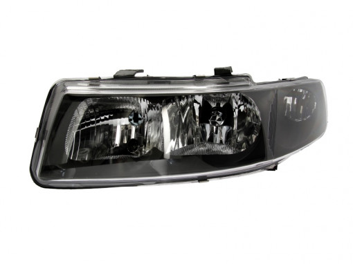 Far stanga (H1/H7, reglaj electric, fundal negru) SEAT LEON, TOLEDO 1998-2006