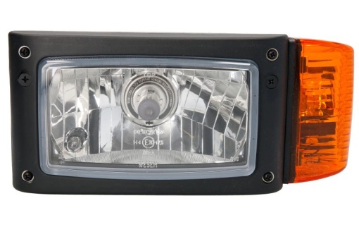 Far stanga (H4/P21W/W5W, manual, spate mounted; rectangular socket, culoare insert: crom platinat, culoare semnalizator: portocaliu)