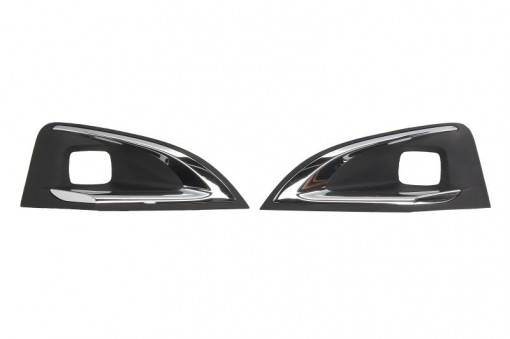 Grila bara fata Dreapta/Stanga Set 2 bucati, cu locas proiector, plastic, crom/negru potrivit PEUGEOT 3008 05.16- 05.16-