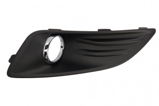 Grila bara fata stanga dungi cromate, cu locas proiectoare ceata, plastic, negru FORD FIESTA 6 VI intre 2013-2017