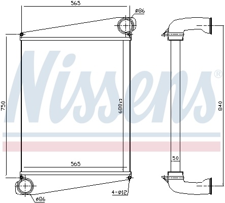 Intercooler potrivit VOLVO FL D6B-D6B250 03.00-