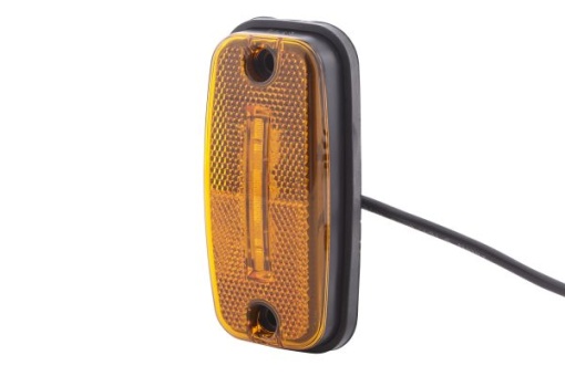 Lumina delimitare stanga/dreapta, galben, LED, inaltime 21mm; latime 111mm; adancime 51mm, surub/fixare orizontala, lungime cablu 1500mm, 24V (IP6K9K)