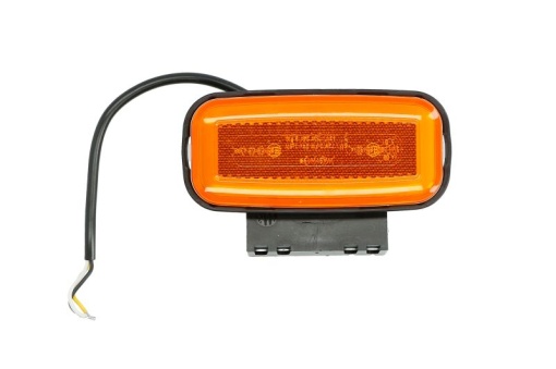 Lumini clarificare stanga/dreapta, portocaliu, LED, inaltime 56mm; latime 117mm; adancime 20mm, în relief, lungime cablu 220mm, cu cuier, 12/24V (tip: neon; cu functie de semnalizator lateral)