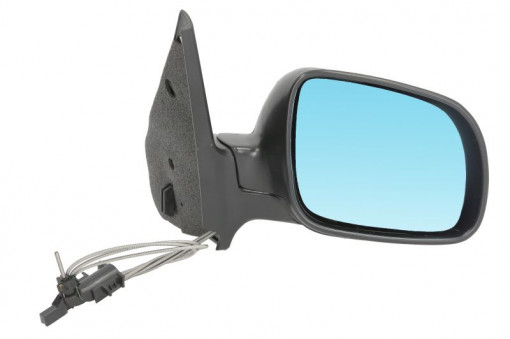 Oglinda laterala Dreapta (mecanic, convexa, albastru, capac) potrivit SEAT AROSA, CORDOBA, CORDOBA VARIO; VW BORA, BORA I, GOLF IV, POLO III CLASSIC