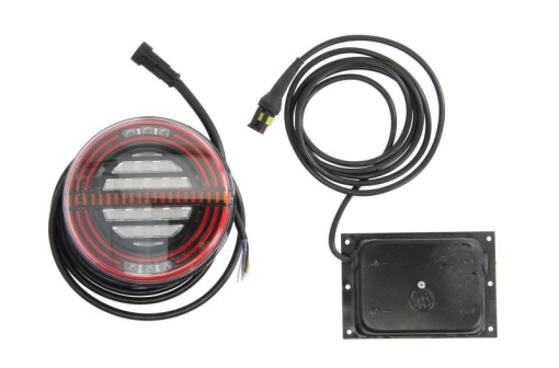 Stop spate dreapta (LED, 24V, cu intermitent, cu far de ceață, lumina de marșarier, cu stop, lumină de parcare, indicator dinamic, lungime cablu: 2m, cu un rezistor de sarcină indicator)