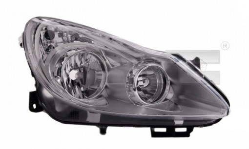 Far dreapta (H1/H7, reglaj electric, cu motoras, fundal cromat) OPEL CORSA D