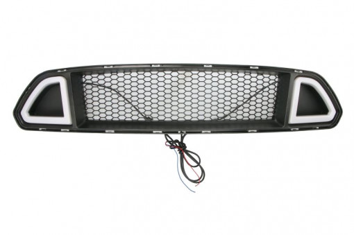 Grila radiator cu lumini de zi, negru potrivit FORD USA MUSTANG 2.3/5.0 2015-2018