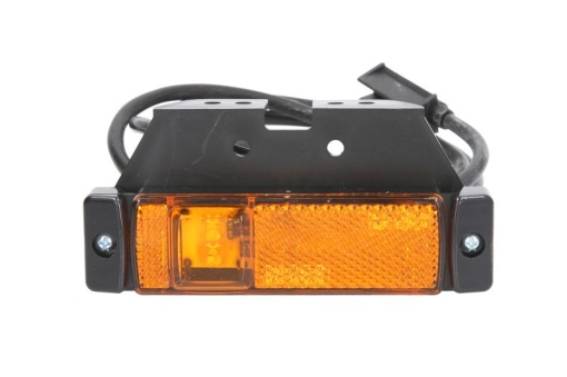 Lumini clarificare stanga/dreapta, portocaliu, LED, inaltime 32mm; latime 116mm, în relief, lungime cablu 1500mm, cu cuier, 12/24V (cu clemă pentru fir plat, conector: CLICK-IN/JAEGER)