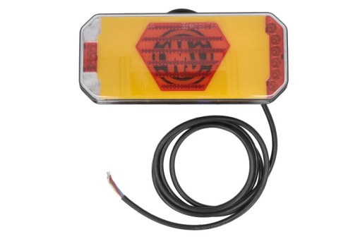 Stop spate dreapta (LED, 12/24V, cu intermitent, cu lumina de ceata, lumina de marșarier, cu lumina stop, lumini parcare, cu lumina placuta inmatriculare, reflector, indicator dinamic, lungimea cablu : 2m)