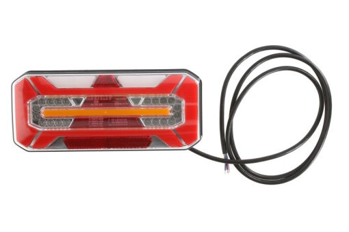 Stop spate dreapta (LED, 12/24V, cu intermitent, cu lumina de ceata, lumina de marșarier, cu lumina stop, lumini parcare, reflector triunghiular, lumina laterala, indicator dinamic, lungimea cablu : 0,2m)