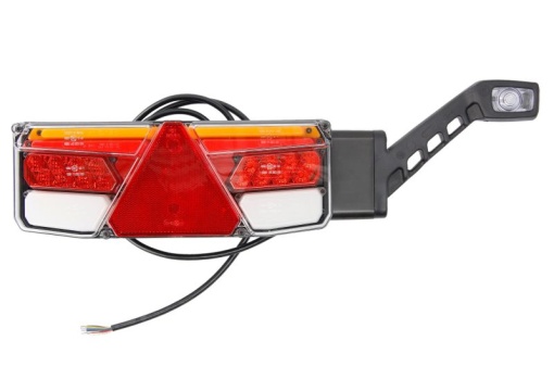 Stop spate dreapta (LED, 12/24V, cu intermitent, cu lumina de ceata, lumina de marșarier, cu lumina stop, lumini parcare, reflector triunghiular, cu lampă cu braț prelungit)