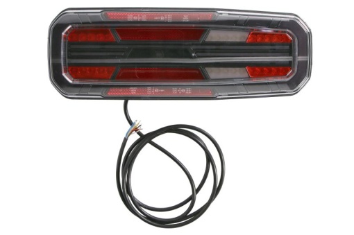 Stop spate dreapta (LED, 12/24V, cu intermitent, cu lumina de ceata, lumina de marșarier, cu lumina stop, lumini parcare, reflector, indicator dinamic, lungimea cablu : 2m)