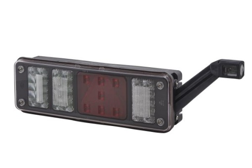 Stop spate dreapta (LED, 24V, cu intermitent, cu far de ceață, lumina de marșarier, cu stop, lumină de parcare, reflector triunghiular, cu lampă cu braț prelungitor)