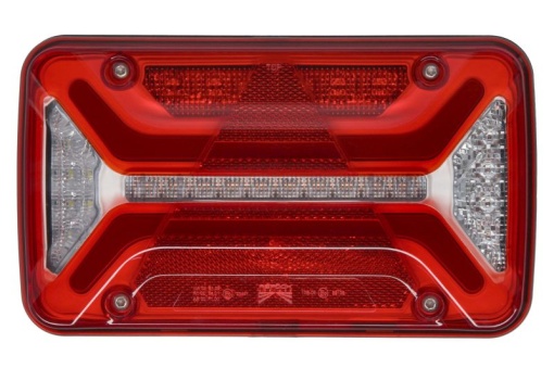 Stop spate dreapta MULTILED III (LED, 12/24V, cu intermitent, cu far de ceata, marsarier, cu stop, lumina de parcare, reflector triunghiular, conector: 2x SuperSeal 2PIN/AMP 7PIN) potrivit ADR