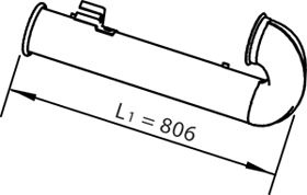 Teava esapament (lungime:806/815mm) potrivit DAF CF 75, CF 85, XF 95 PE228C-XE355C 01.01-05.13