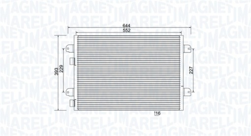 Condensator climatizare potrivit DACIA LOGAN, LOGAN EXPRESS, LOGAN MCV, SANDERO; RENAULT LOGAN I, MEGANE I, MEGANE I CLASSIC, MEGANE I COACH, SCENIC I 1.4-2.0 01.96-