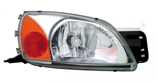 Far dreapta (H4, electric, cu motoras, fundal cromat) FORD FIESTA, FIESTA IV