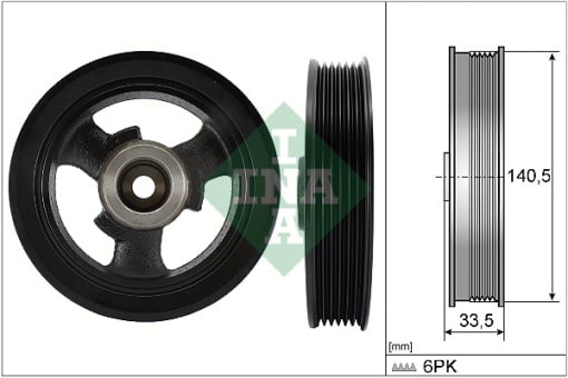 Fulie curea arbore cotit (numar dinti: 6) potrivit CHRYSLER PT CRUISER; MINI (R50, R53), (R52) 1.6 06.01-12.10