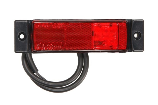 Lumina delimitare stanga/dreapta, rosu, LED, inaltime 36mm; latime 134,9mm; adancime 20mm lungime cablu 450mm, fara prindere, 12/24V