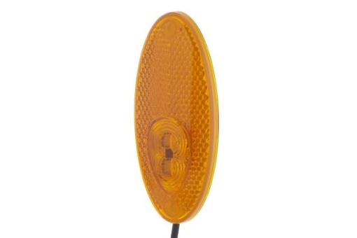Lumini clarificare stanga/dreapta, galben, LED, inaltime 13mm; latime 102mm; adancime 45mm, glued/horizontal fixing, lungime cablu 500mm, fara relief, 24V (cu reflector, IP5K9K)