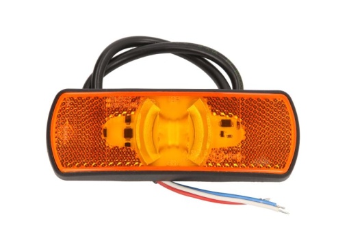 Lumini clarificare stanga/dreapta, portocaliu, LED, inaltime 44mm; latime 122mm; adancime 19mm, suprafata, lungime cablu 500mm, 12/24V (cu functie de semnalizator lateral; cu reflector)