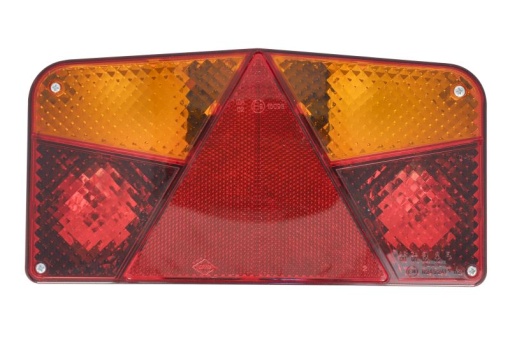 Stop spate dreapta (12/24V, cu intermitent, cu lumina de ceata, cu lumina stop, lumini parcare, reflector triunghiular, fixare orizontala)