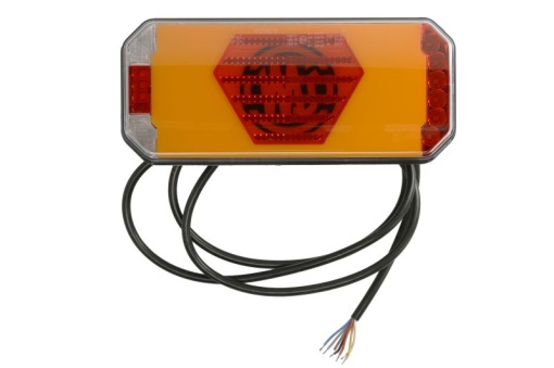 Stop spate dreapta (LED, 12/24V, cu intermitent, cu lumina de ceata, lumina de marșarier, cu lumina stop, lumini parcare, reflector, indicator dinamic, lungimea cablu : 2m)