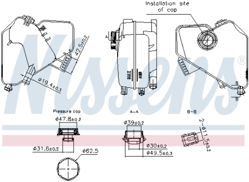 Vas expansiune racire potrivit FORD B-MAX, ECOSPORT, FIESTA, FIESTA VI, KA 06.08-