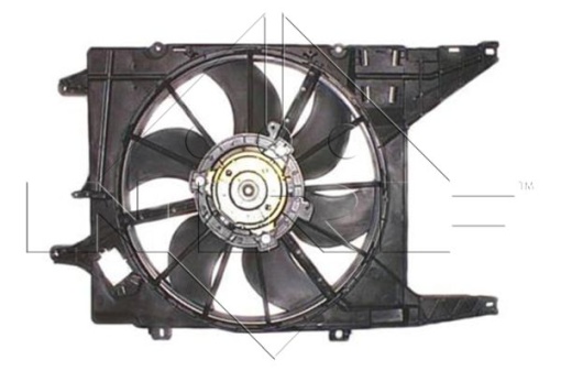 Ventilator radiator (cu carcasa) potrivit DACIA LOGAN, LOGAN EXPRESS, LOGAN MCV, SANDERO; LADA LARGUS; RENAULT LOGAN I, SANDERO/STEPWAY I; VW PASSAT B6 1.2-2.0D 09.04-