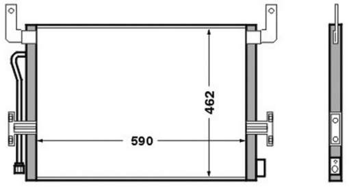 Condensator A/C 588x457x16 potrivit RVI KERAX, PREMIUM 04.96-