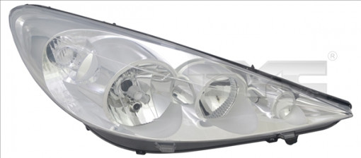 Far dreapta (H1/H7, reglaj electric, fundal argintiu, Semnalizator argintiu) PEUGEOT 206+ 2009-2013