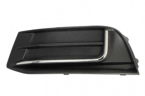 Grila bara fata stanga cu È™ipcÄƒ cromatÄƒ, plastic, negru/crom potrivit AUDI A3 8V 06.16-05.20