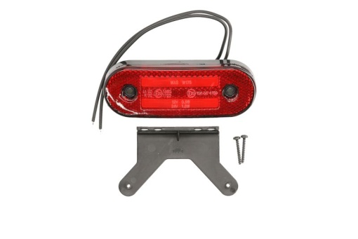 Lumini clarificare stanga/dreapta, rosu, LED, inaltime 41mm; latime 115mm; adancime 20mm, în relief, lungime cablu 220mm, cu cuier, 12/24V