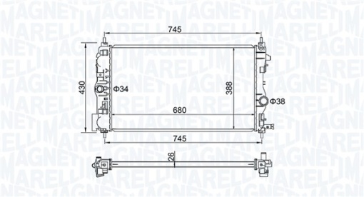 Radiator racire motor potrivit OPEL ASTRA J, ASTRA J GTC, CASCADA, ZAFIRA C 1.6D/1.7D/2.0D 09.09-