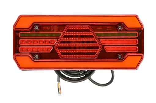 Stop spate dreapta (LED, 12/24V, cu intermitent, cu lumina de ceata, lumina de marșarier, cu lumina stop, lumini parcare, reflector, lungimea cablu : 2m)