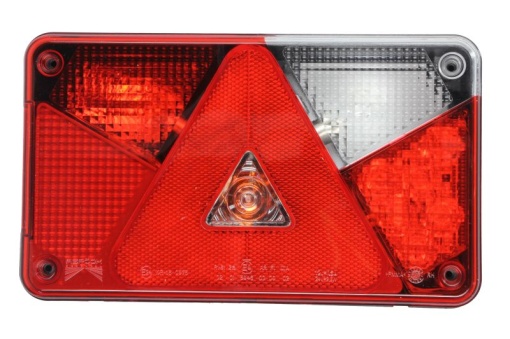 Stop spate dreapta MULTIPOINT V (LED, 24V, cu intermitent, cu lumina de ceata, cu lumina stop, lumini parcare, reflector triunghiular)