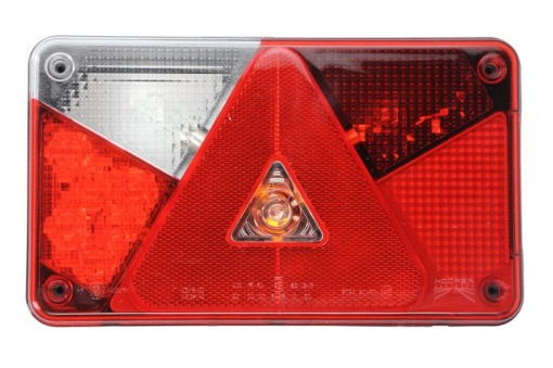 Stop spate stanga MULTIPOINT V (LED/P21W/PY21W, 24V, cu intermitent, cu lumina de ceata, lumina de marșarier, cu lumina stop, lumini parcare, reflector triunghiular, conector: PE)