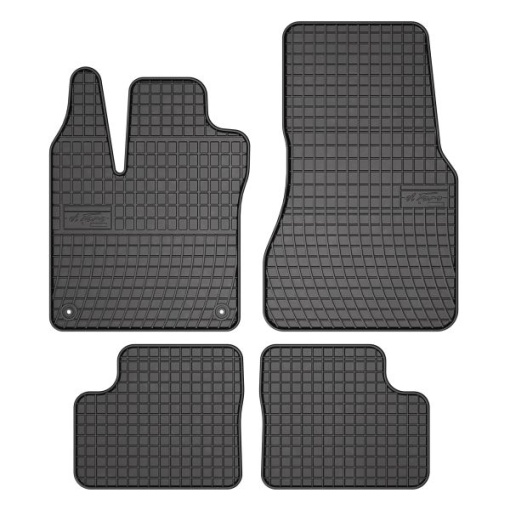 Covoras podea cauciuc FROGUM Rubber, 4 buc BASIC, fata/spate, set, culoare negru, potrivit RENAULT TWINGO III; SMART FORFOUR 07.14-, Liftback