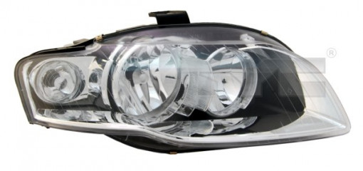 Far dreapta (H7, reglaj electric, cu motoras, fundal negru/insertii crom) AUDI A4