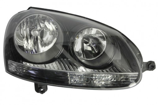 Far Dreapta (halogen, H7/H7/PY21W/W5W, electric, cu motor, culoare insertie: cromat/negru, culoare semnalizator: alb) potrivit VW GOLF V, JETTA III -10.10