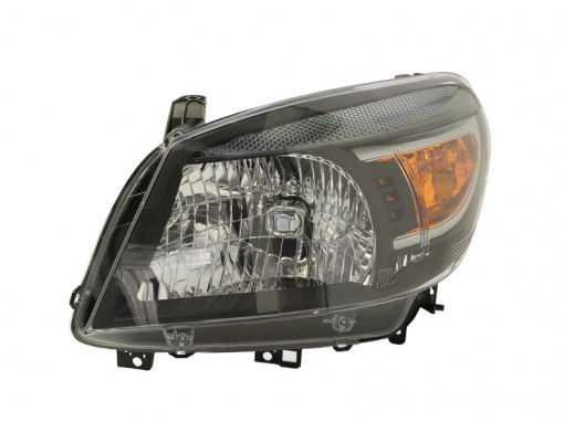 Far Stanga (H4, electric, fara motoras, culoare insertie: cromat, culoare semnalizator: galben) potrivit FORD RANGER
