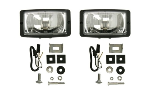 Far universal stanga/dreapta (faza lunga, H3, latime 139mm, inaltime 79,8mm, transparent, plastic, negru)