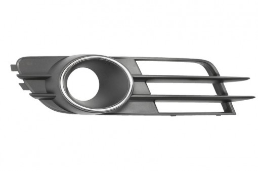 Grila bara Stanga cu locas proiector, crom/negru potrivit AUDI A6 C7 11.10-09.18 11.10-06.14