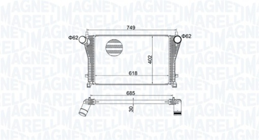 Intercooler potrivit AUDI A3, Q2, Q3, TT; SEAT ATECA, LEON, LEON SC, LEON ST, LEON/HATCHBACK; SKODA KAROQ, KODIAQ I, OCTAVIA III, SUPERB III; VW ARTEON, ARTEON SHOOTING BRAKE 1.2-2.0D 04.12-