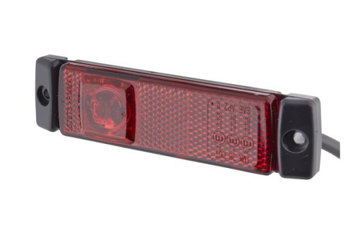 Lumina delimitare stanga/dreapta, rosu, LED, inaltime 16mm; latime 130mm; adancime 32mm, fixare orizontala/fixare verticala, lungime cablu 300mm, 24V (IP5K4K)