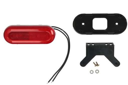Lumini clarificare stanga/dreapta, rosu, LED, inaltime 49mm; latime 124mm; adancime 20mm, în relief, lungime cablu 220mm, cu cuier, 12/24V (tip: neon)
