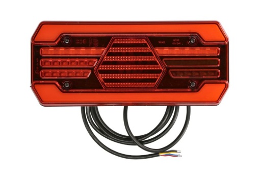 Stop spate dreapta (LED, 12/24V, cu intermitent, cu lumina de ceata, lumina de marșarier, cu lumina stop, lumini parcare, reflector, lungimea cablu : 2m)