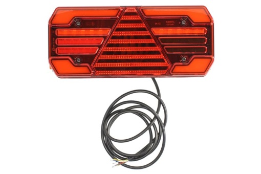 Stop spate stanga (LED, 12/24V, cu intermitent, cu lumina stop, lumini parcare, reflector triunghiular, lumina laterala, indicator dinamic, lungimea cablu : 2m)